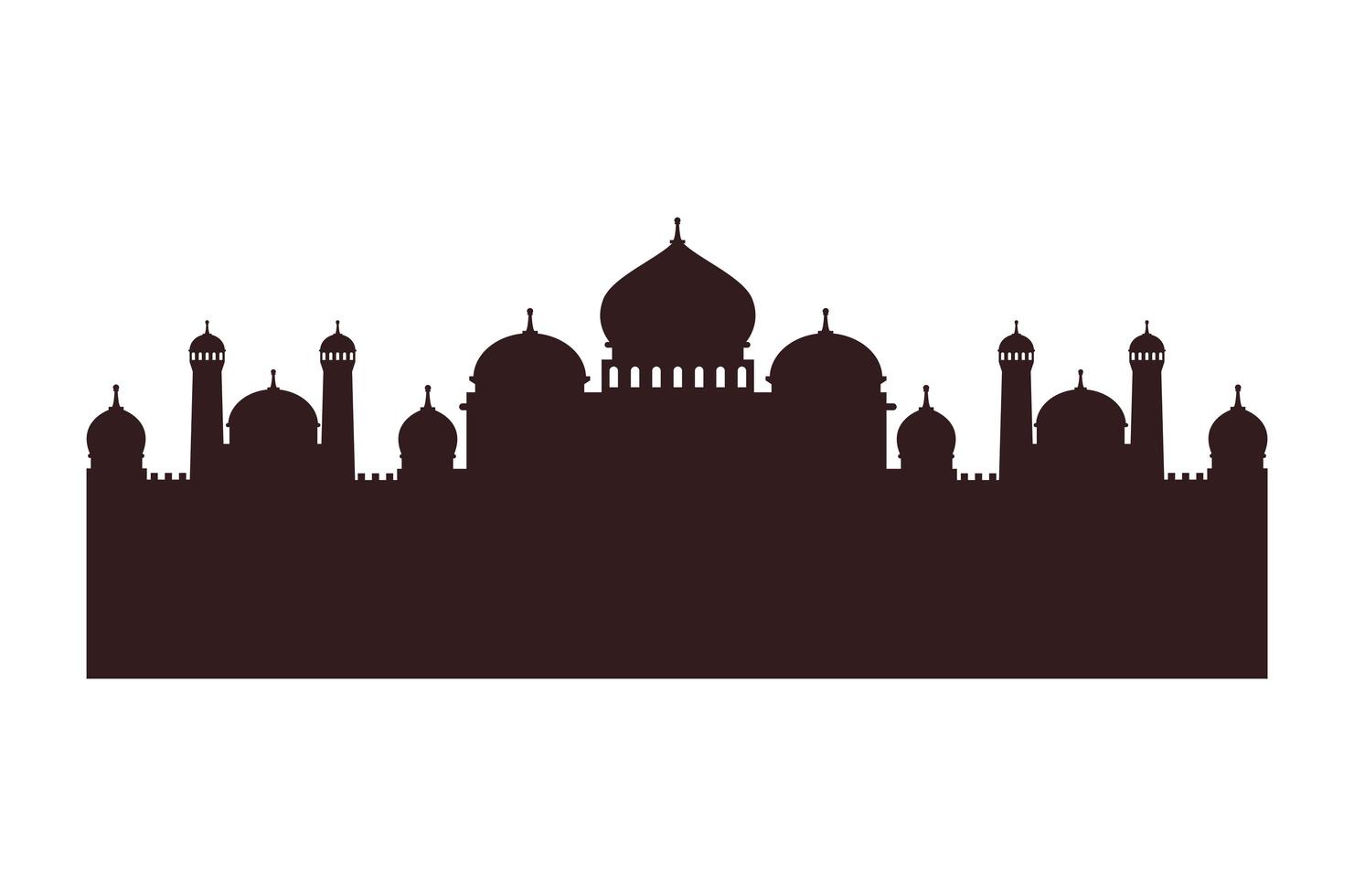 mezquita musulmana silueta vector