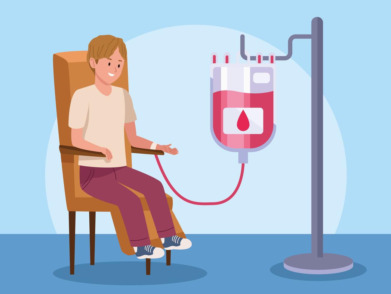 donor seated in chair vector