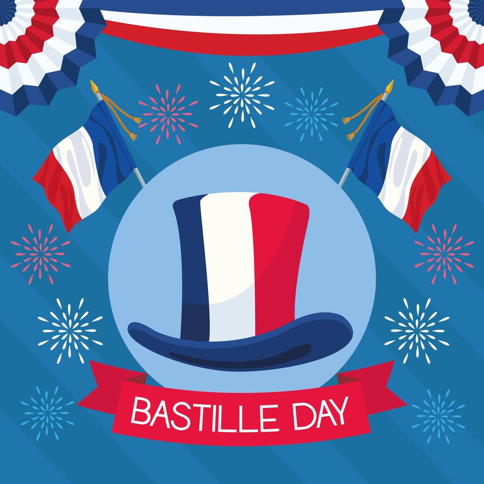 bastille day tophat vector