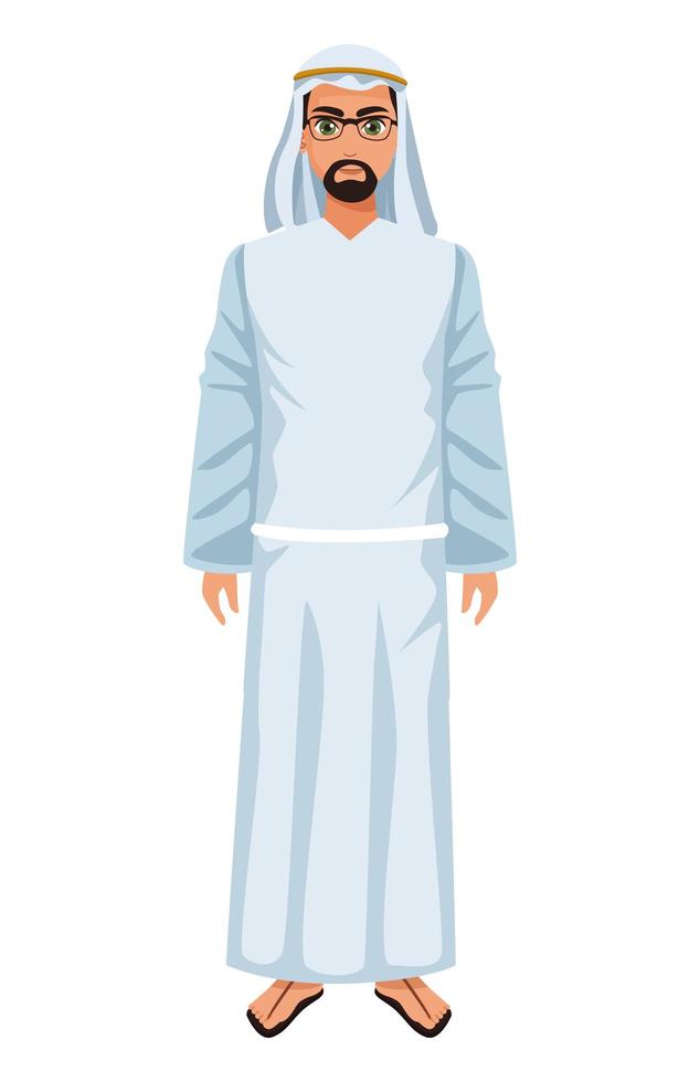 white muslim man vector