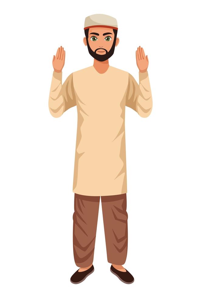 beige muslim man vector