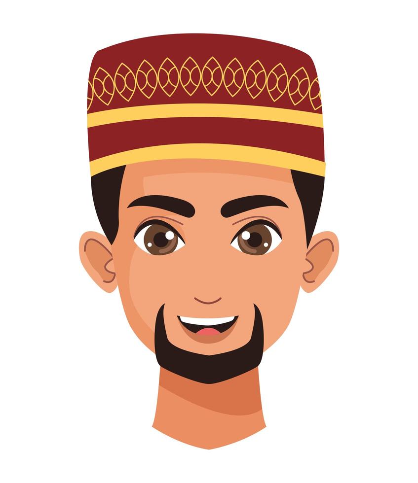muslim head man bearded vector