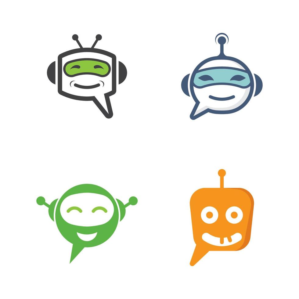 Chat bot symbol and logo vector icon