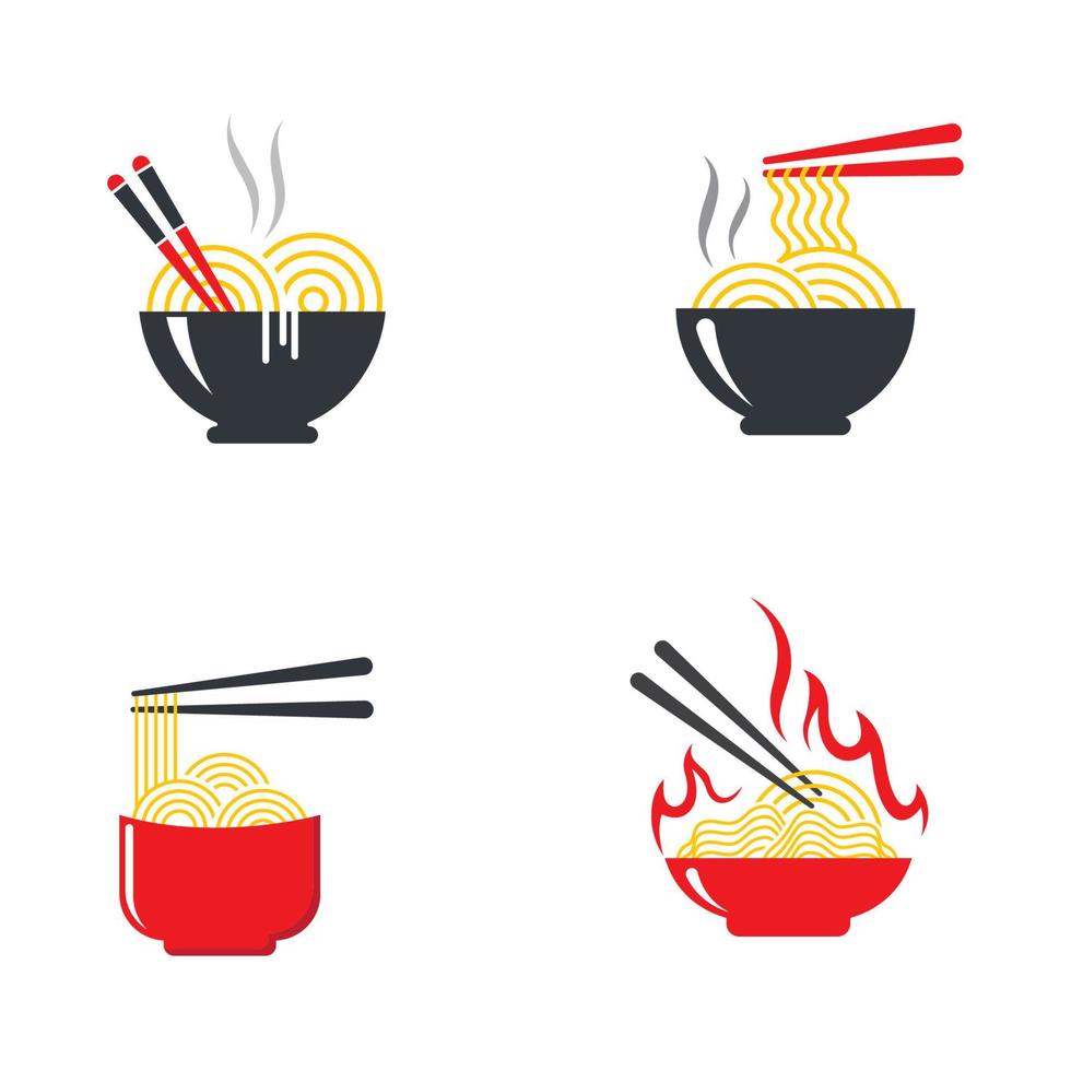 Hot noodle logo images illustration vector