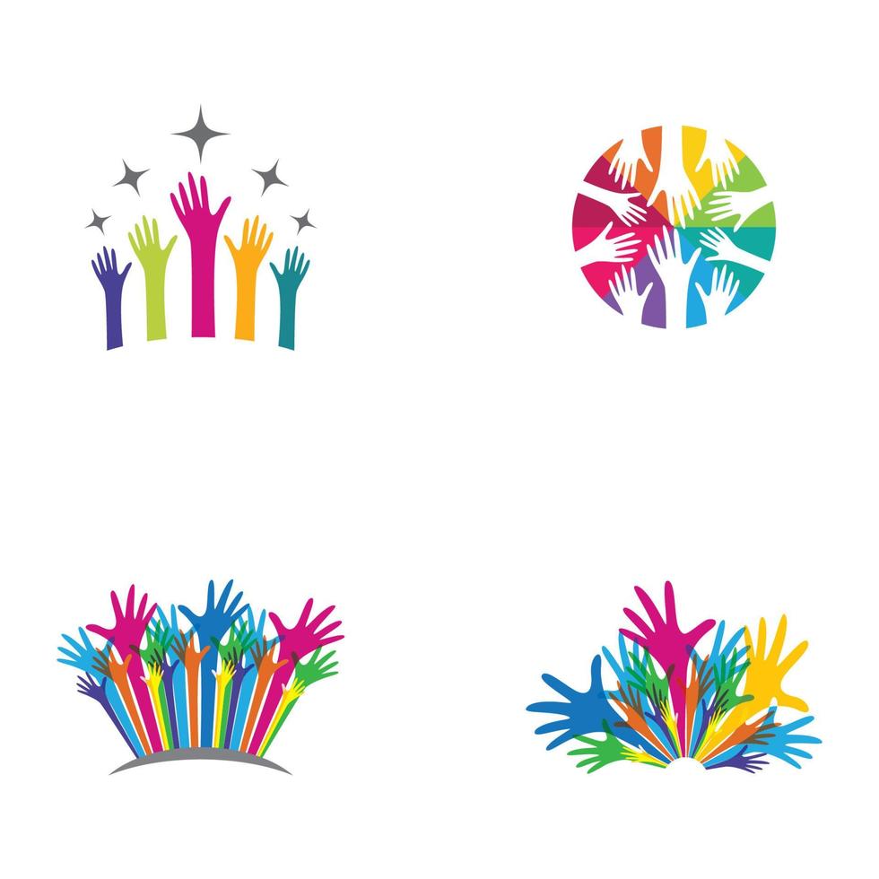 Hand happy celebration vector icon