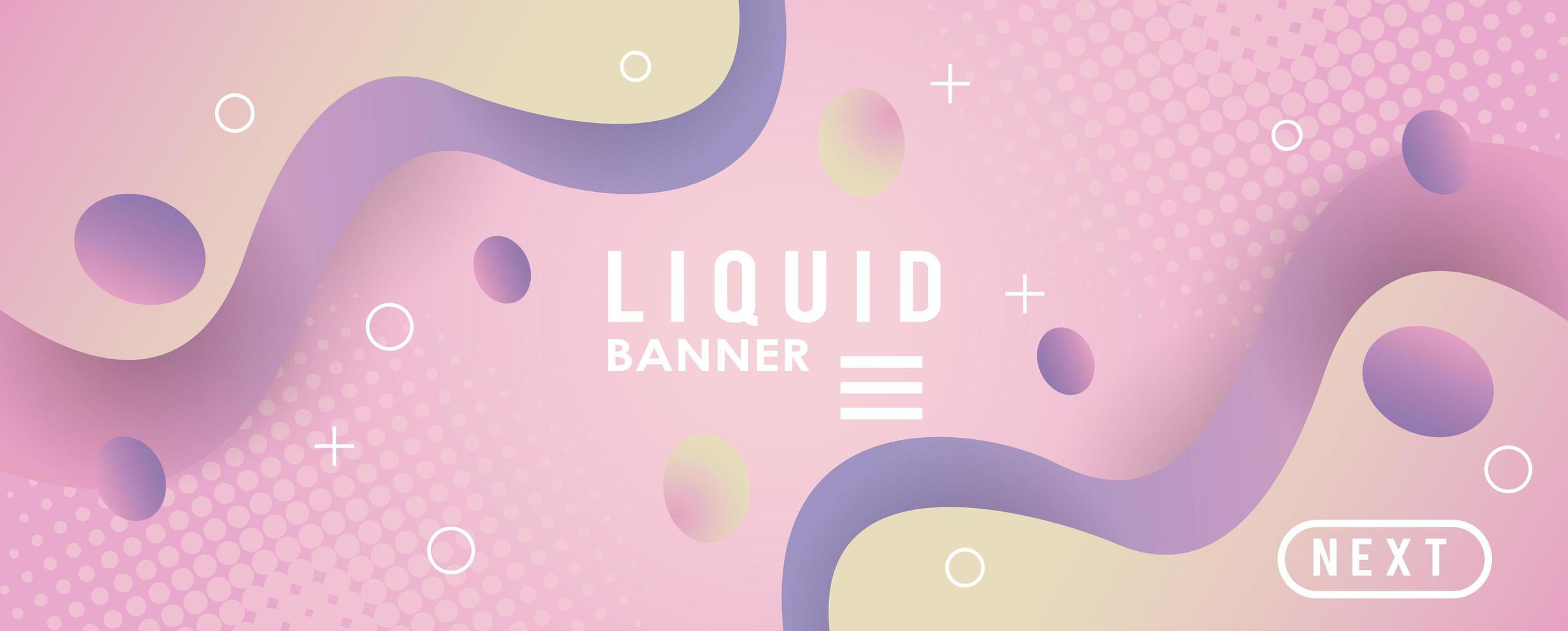 liquid and waves colorful gradient banner vector