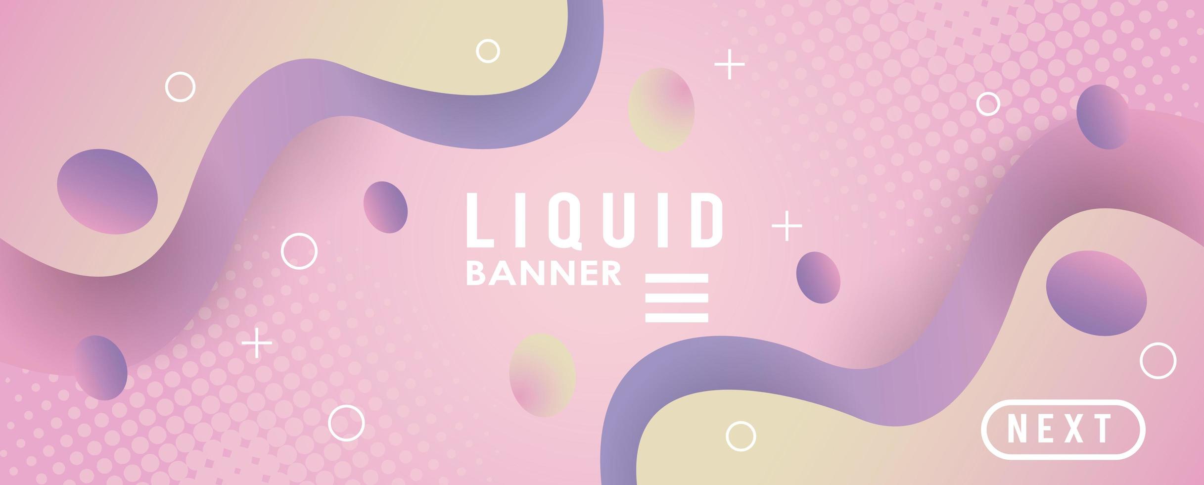 banner degradado colorido líquido y ondas vector