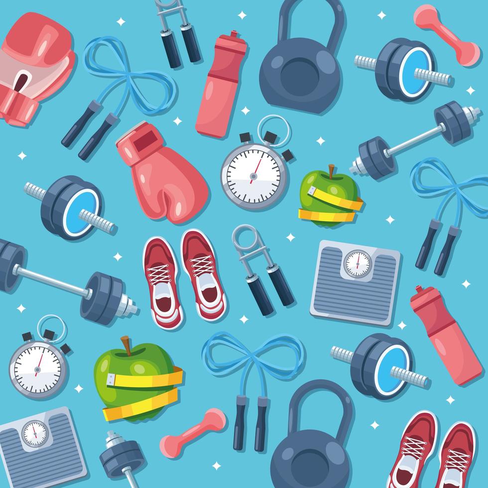 fitness gym pattern vector