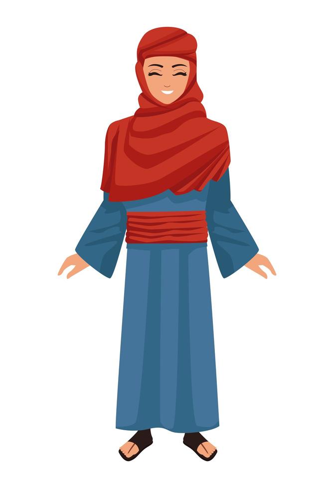 red muslim girl vector