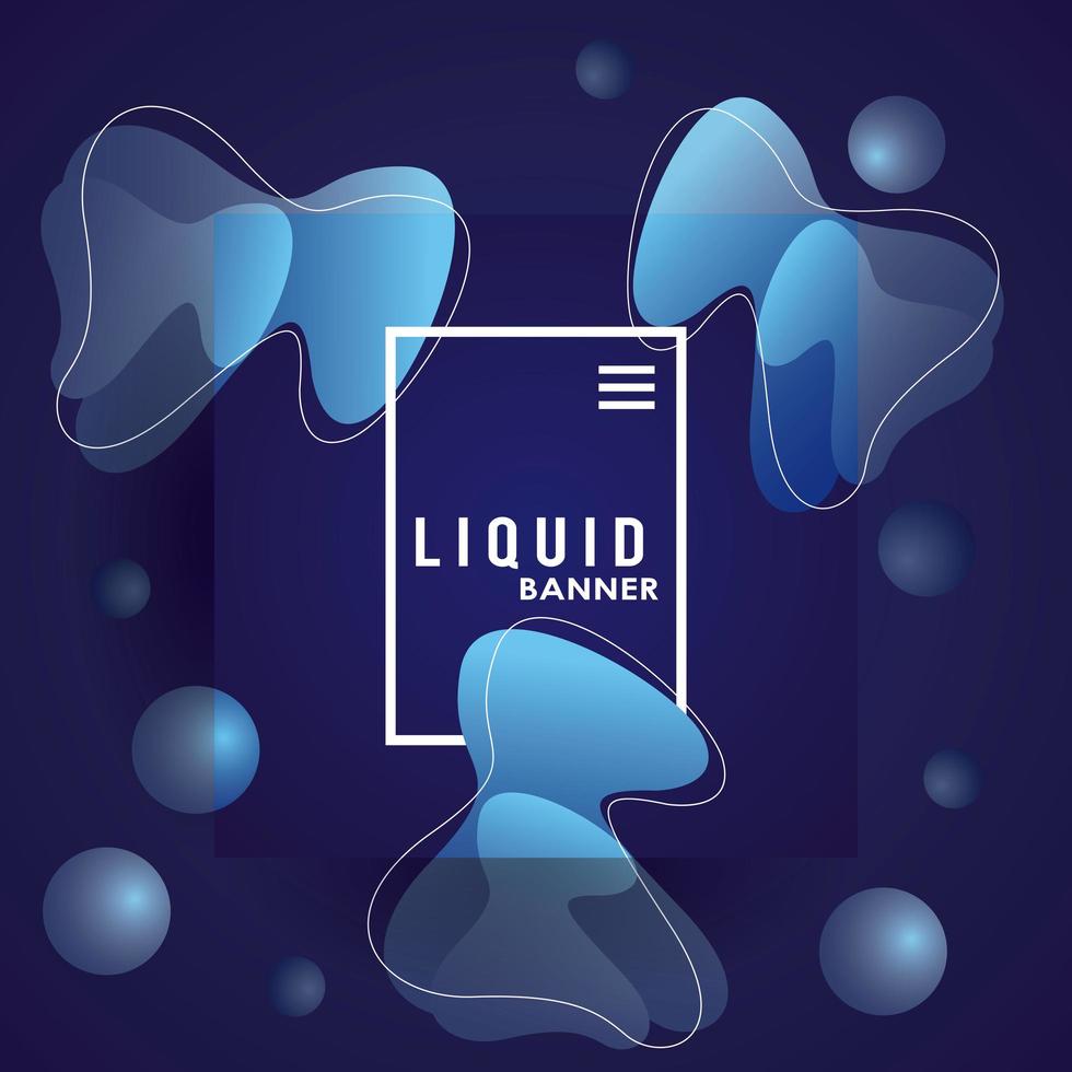 liquid and waves colorful square banner vector