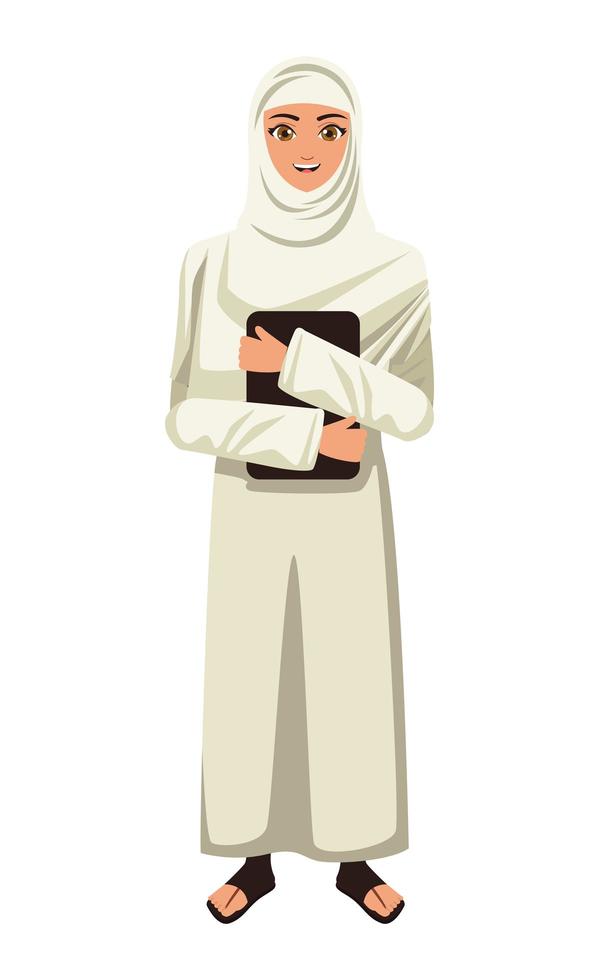 white muslim girl vector