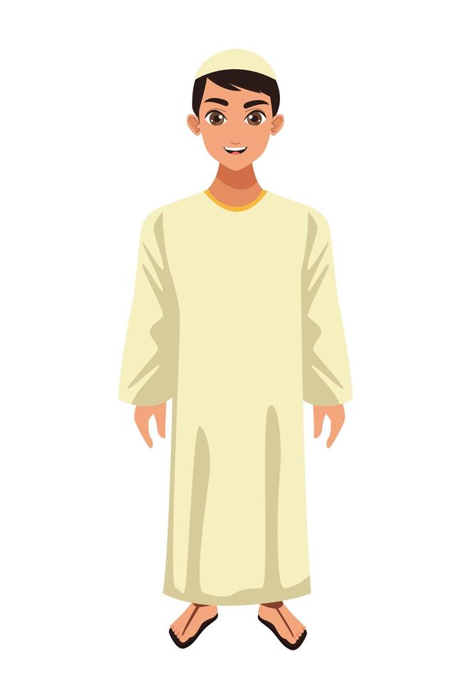 white muslim boy vector