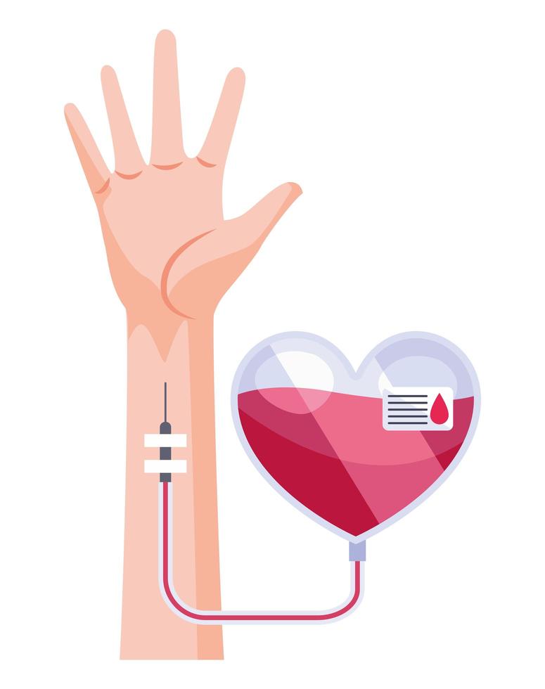 hand with heart donation vector