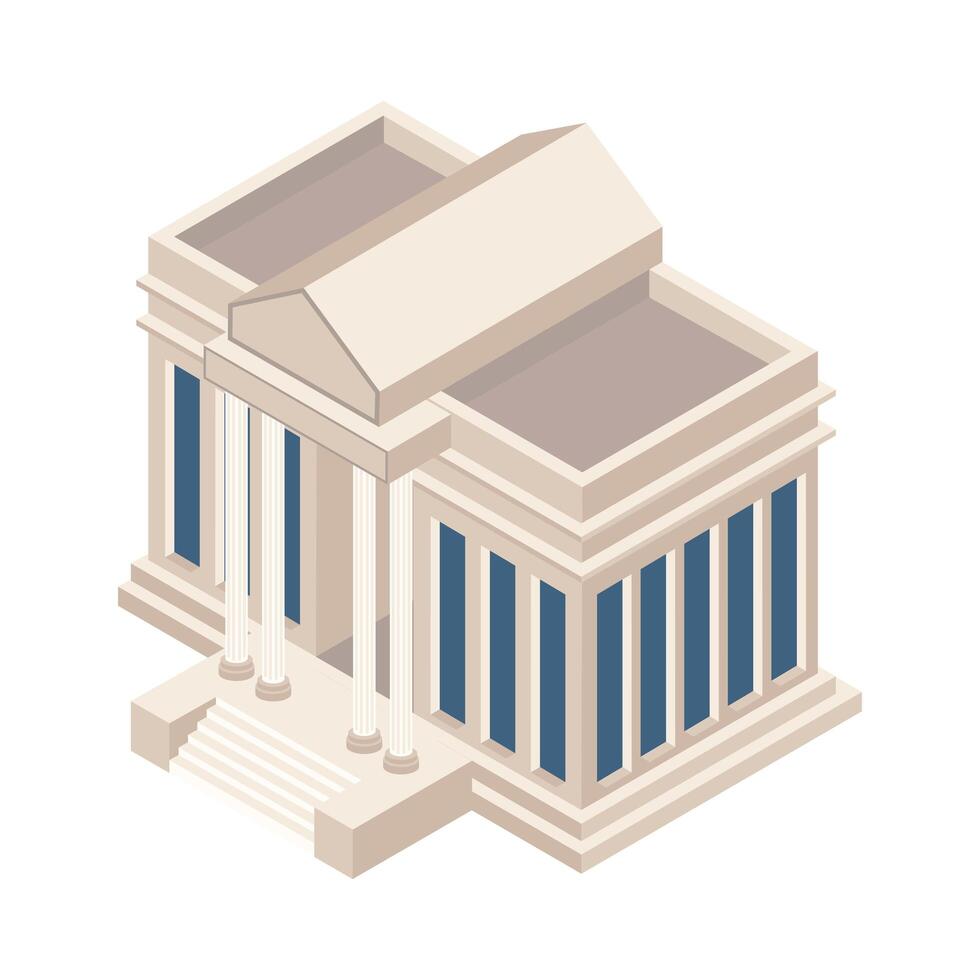 isometric library building vector