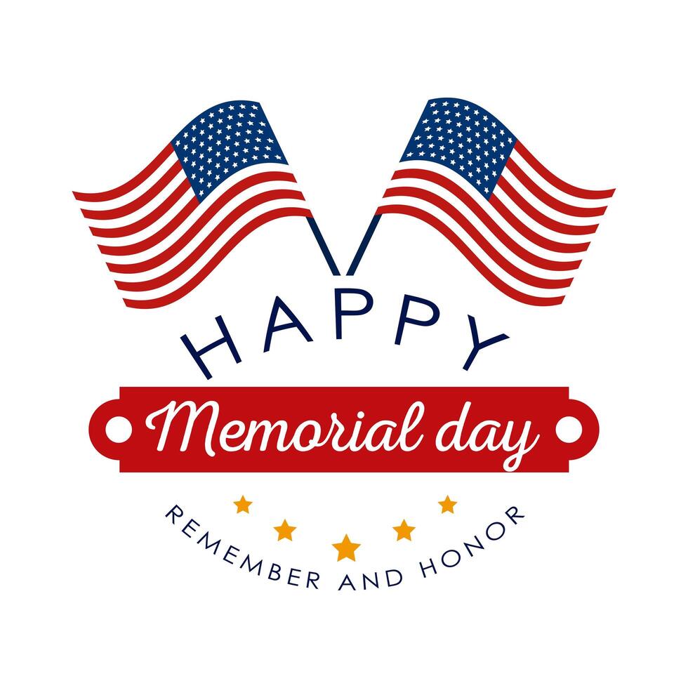 memorial day emblem vector