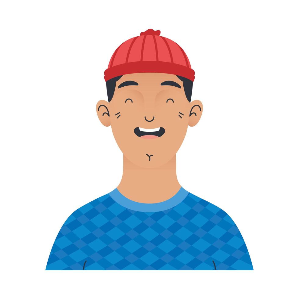 boy wearing hat vector