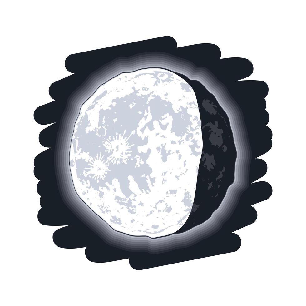 waning gibbous moon phase vector