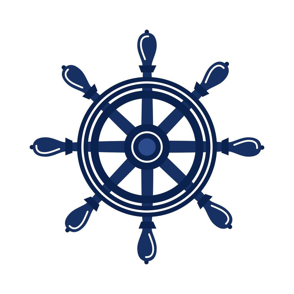 helm nautical icon vector