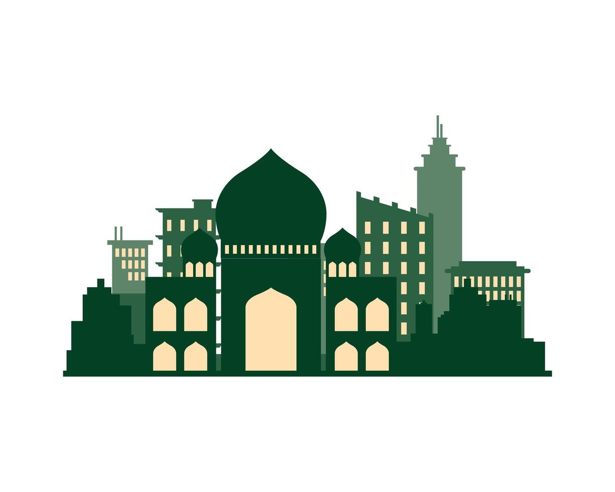 icono de silueta de arquitectura de la ciudad de agra vector