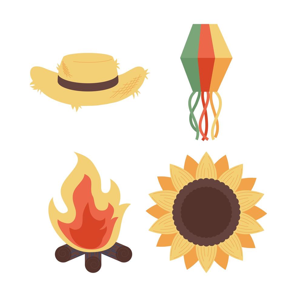 four junina icons vector