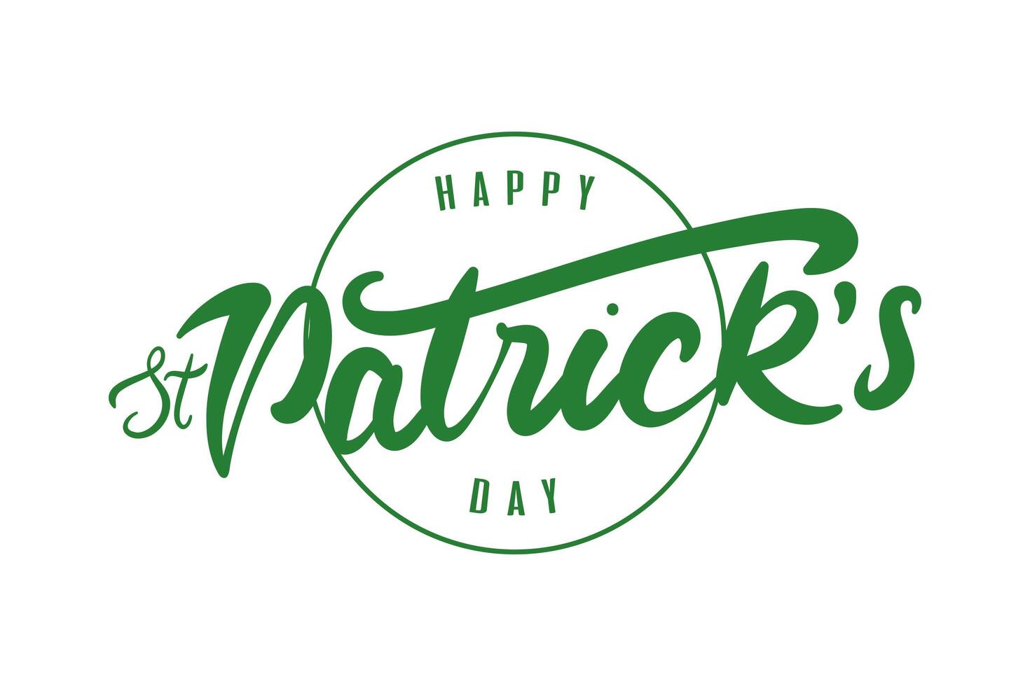 happy saint patricks day lettering in circular frame vector