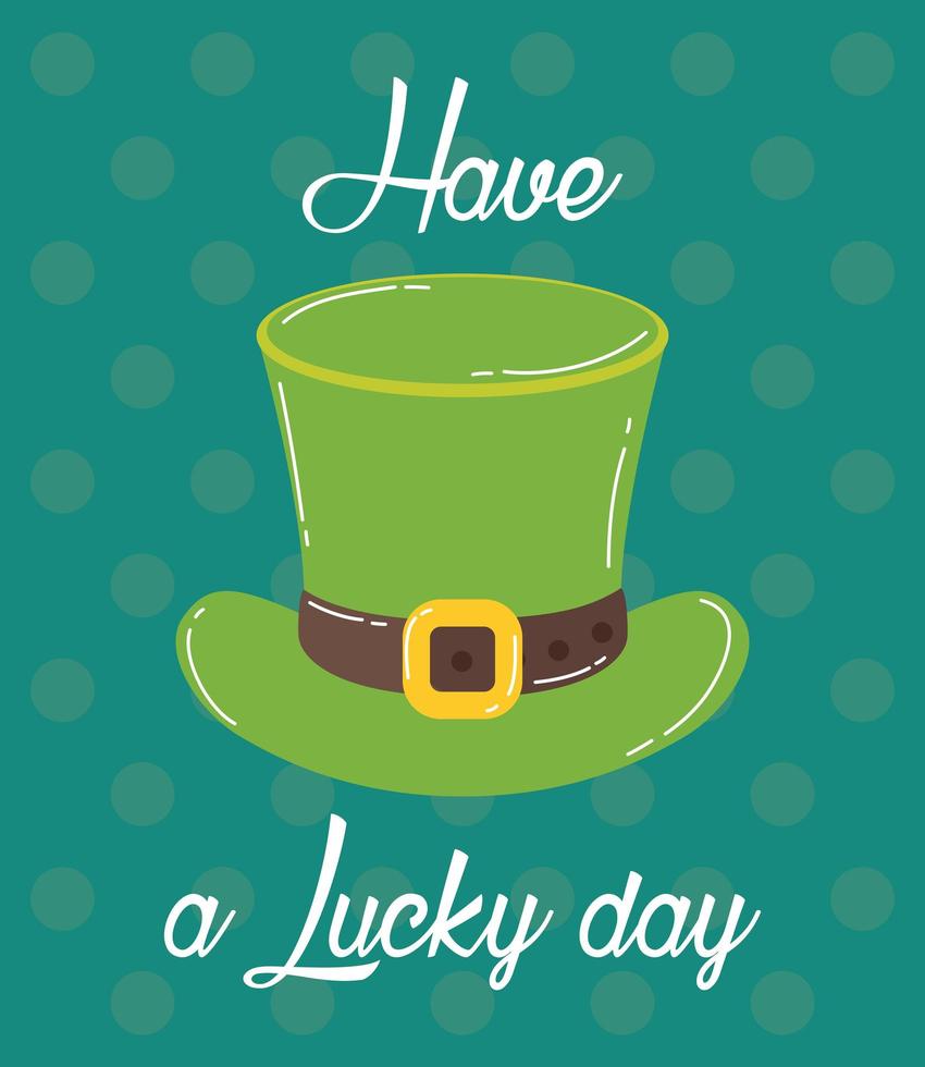 leprechaun tophat día de san patricio con letras vector