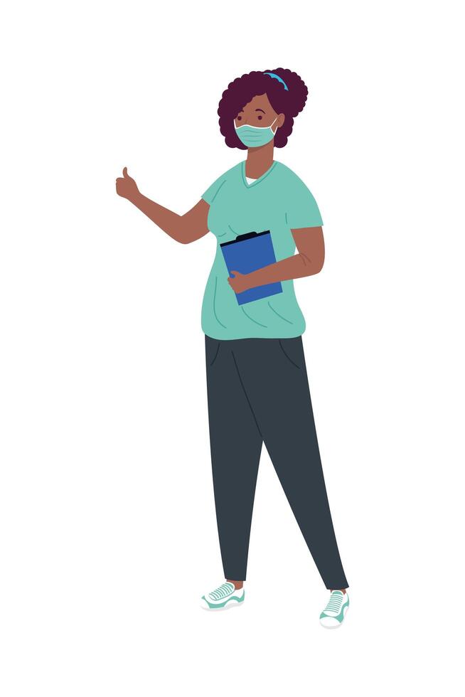 afro female surgeon vector