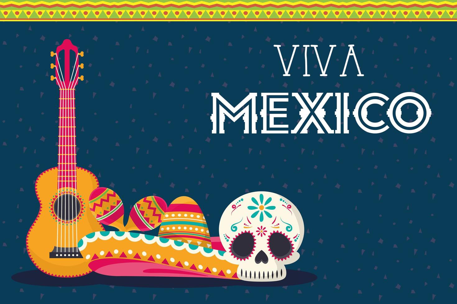mexican celebration lettering vector