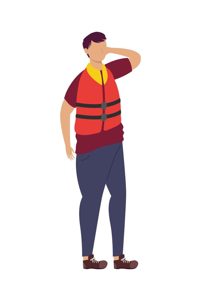 man with float vector