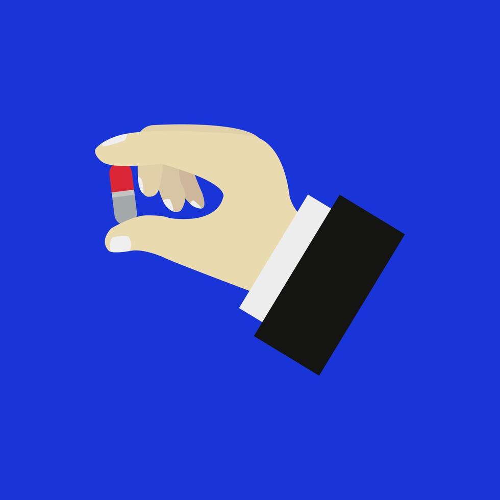 Pill in hand vector