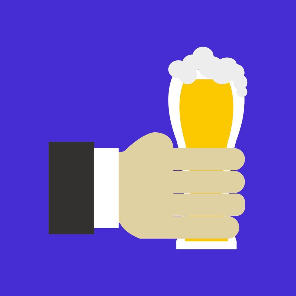 Beer in hand vector