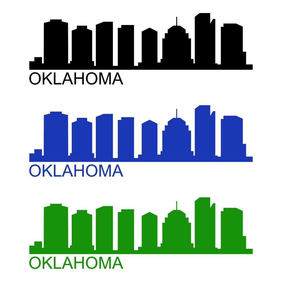 Oklahoma skyline on white background vector