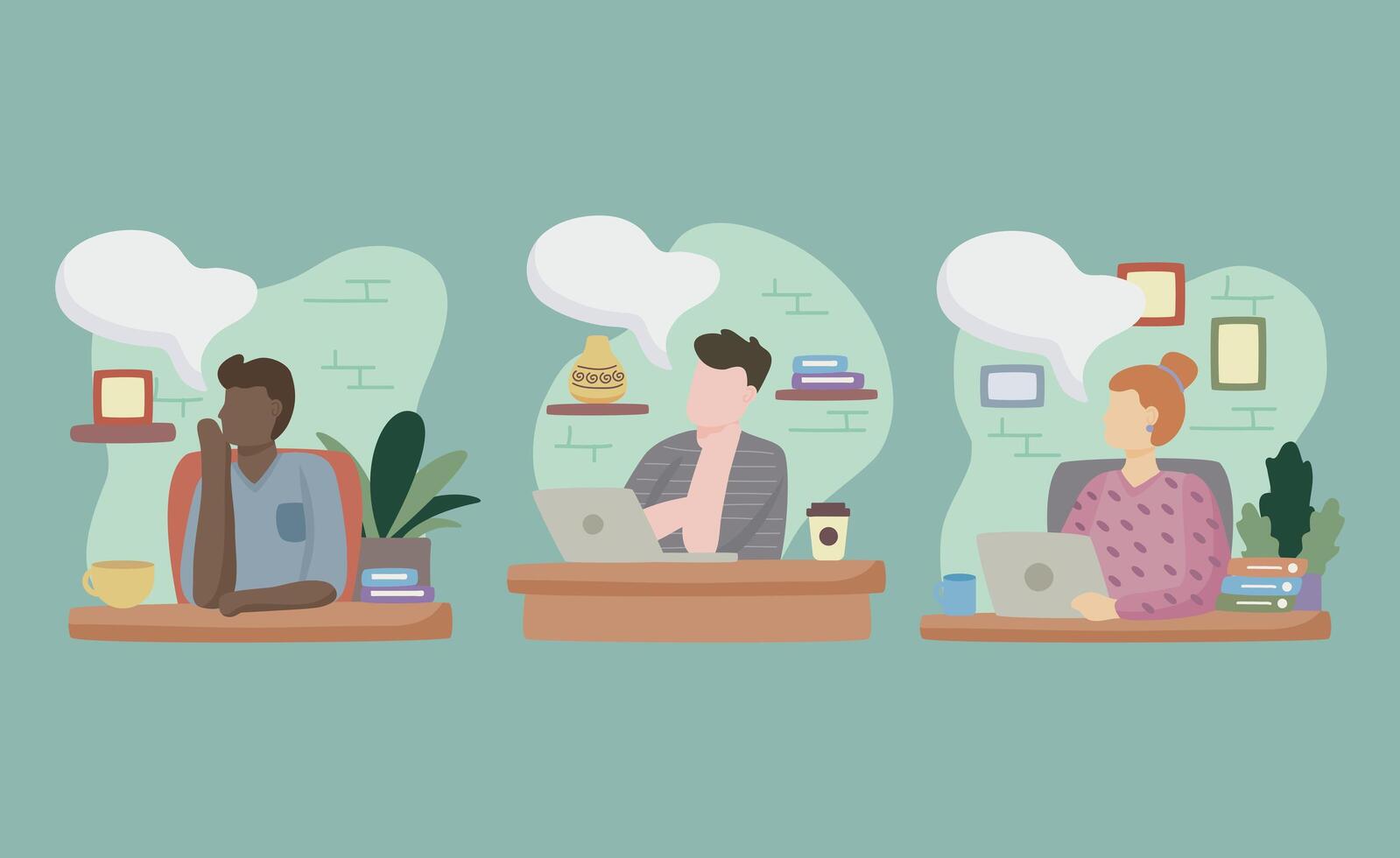 group of people dreaming in the workplace vector