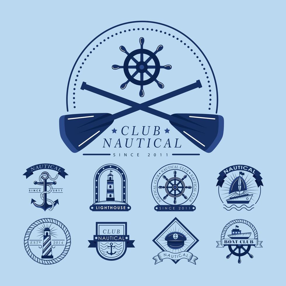 nautical set icons vector