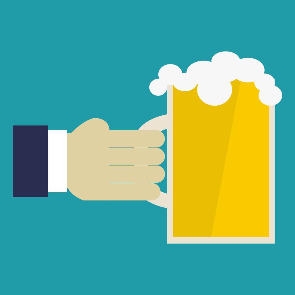 Beer in hand vector