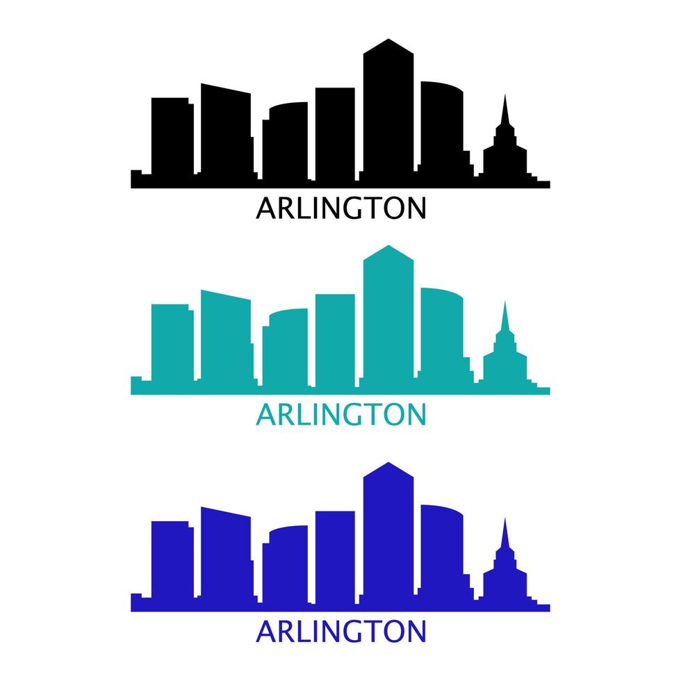 Arlington skyline on white background vector