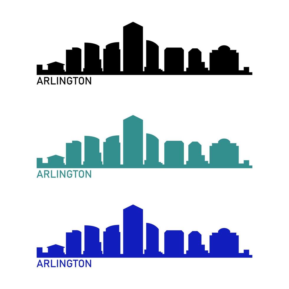 Arlington skyline on white background vector