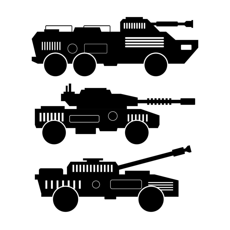 Tank set on white background vector