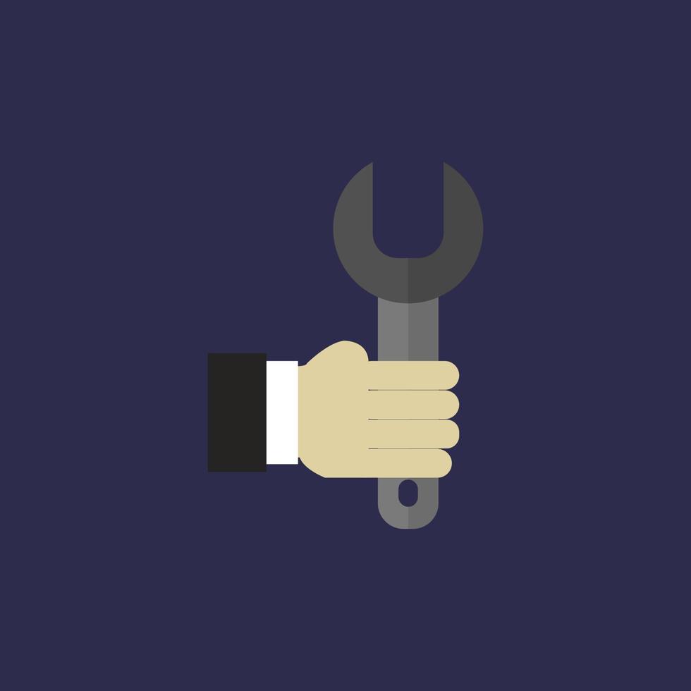 Wrench in hand vector