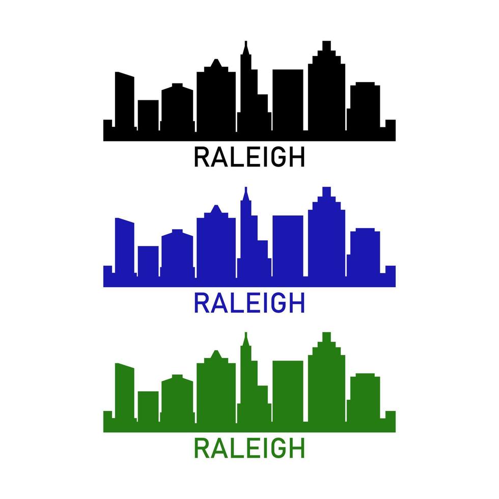 Raleigh skyline on white background vector