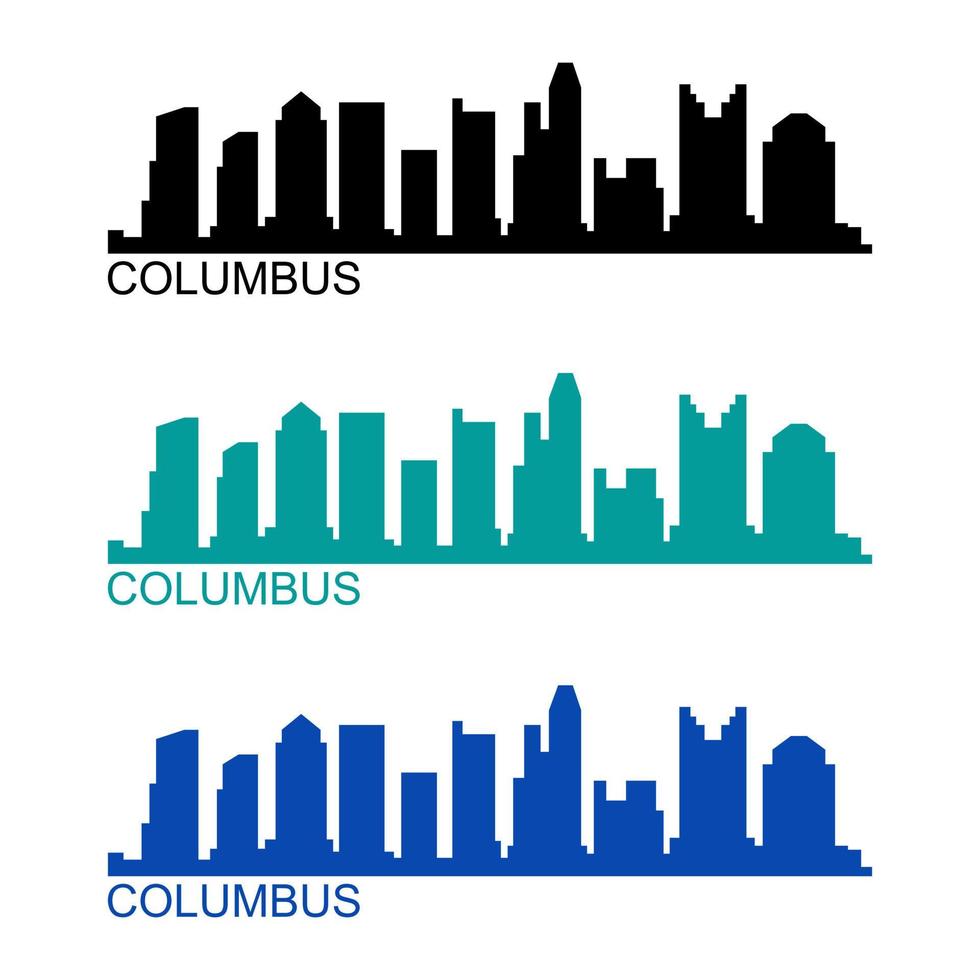 Columbus skyline on white background vector