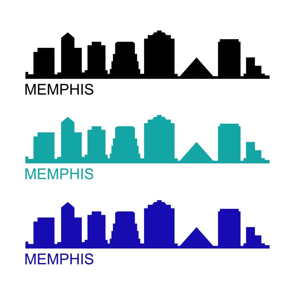 Memphis skyline on white background vector