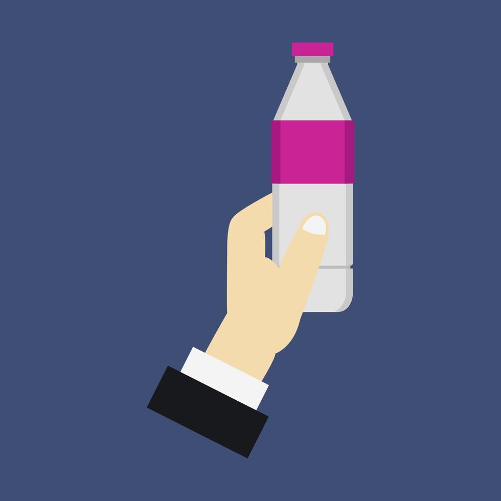 Water bottle in hand vector