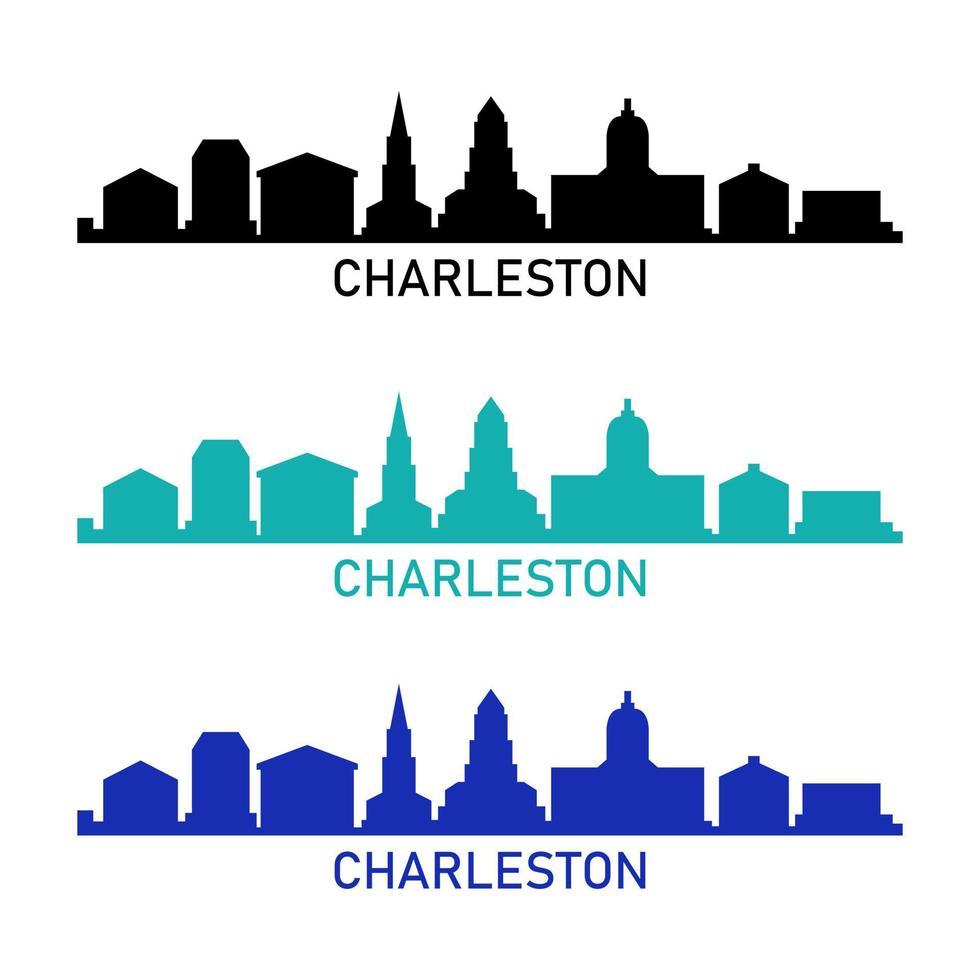 Charleston skyline on white background vector
