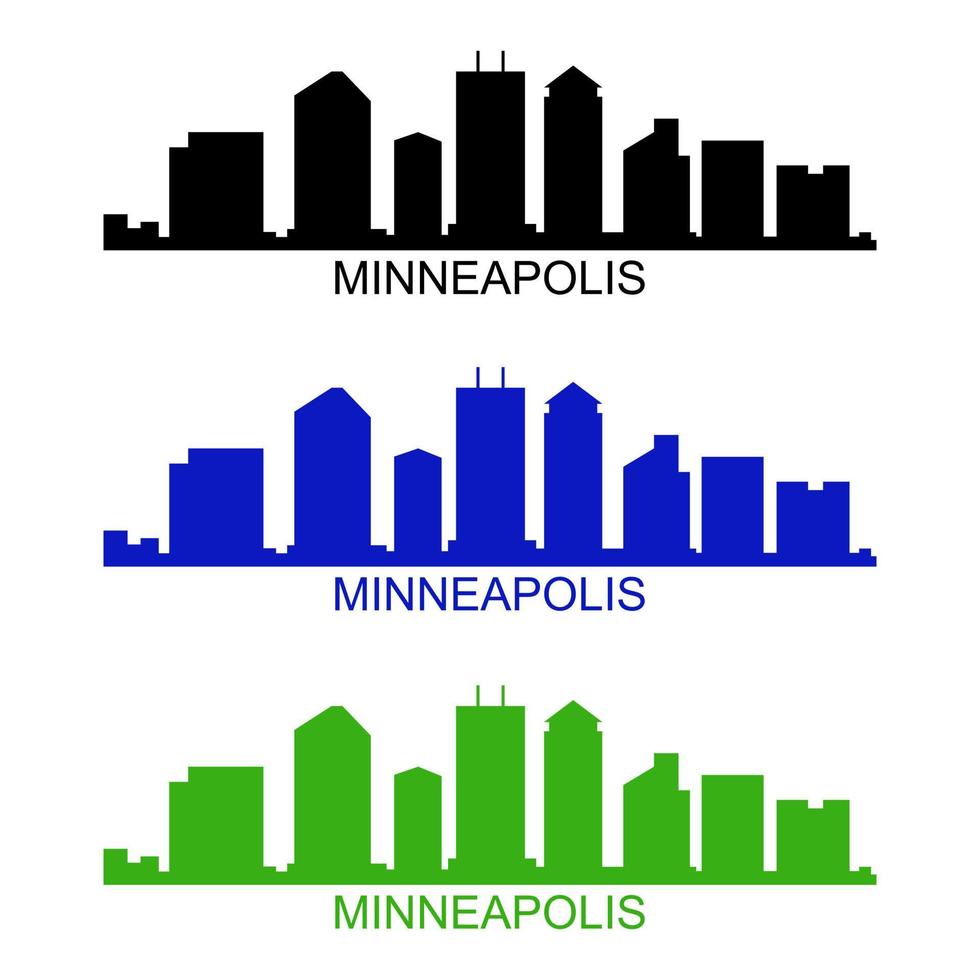 Horizonte de Minneapolis sobre fondo blanco. vector