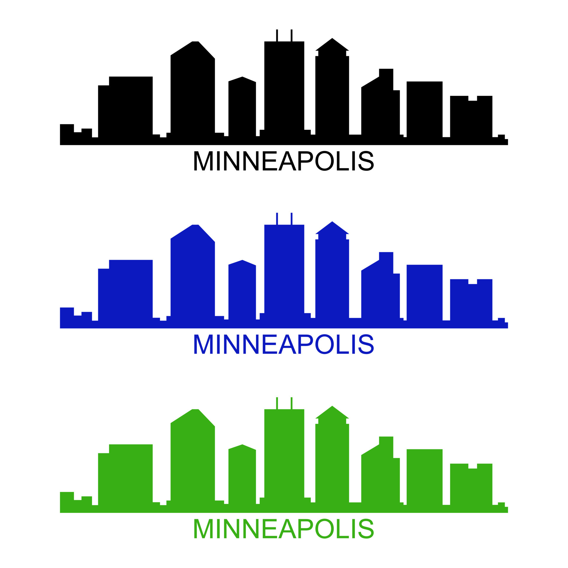 Minneapolis skyline on white background 3688214 Vector Art at Vecteezy