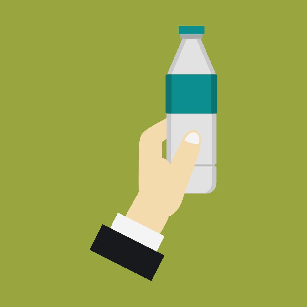 Water bottle in hand vector