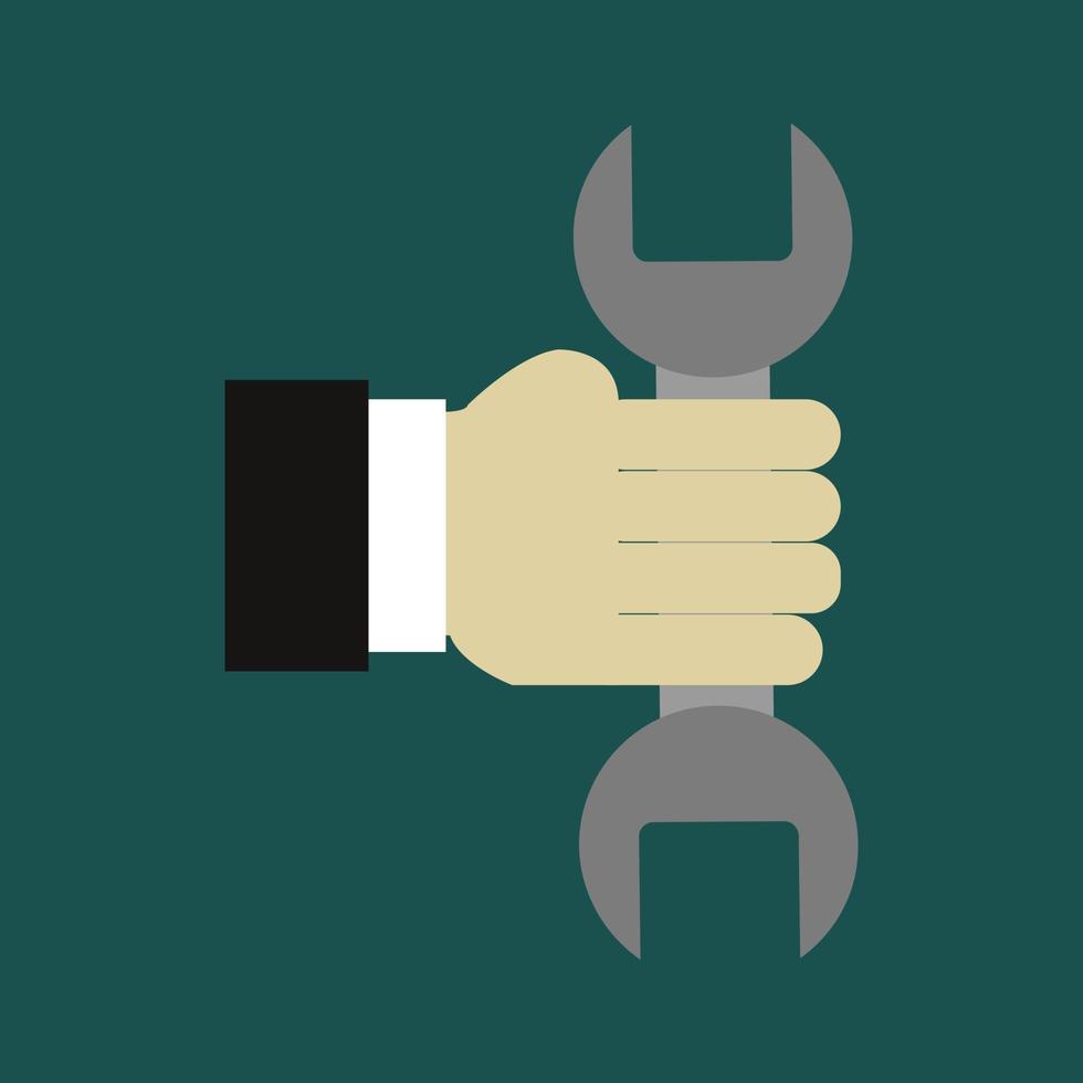 Wrench in hand vector