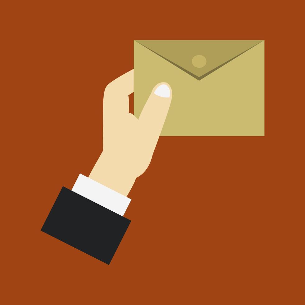 Message in hand vector