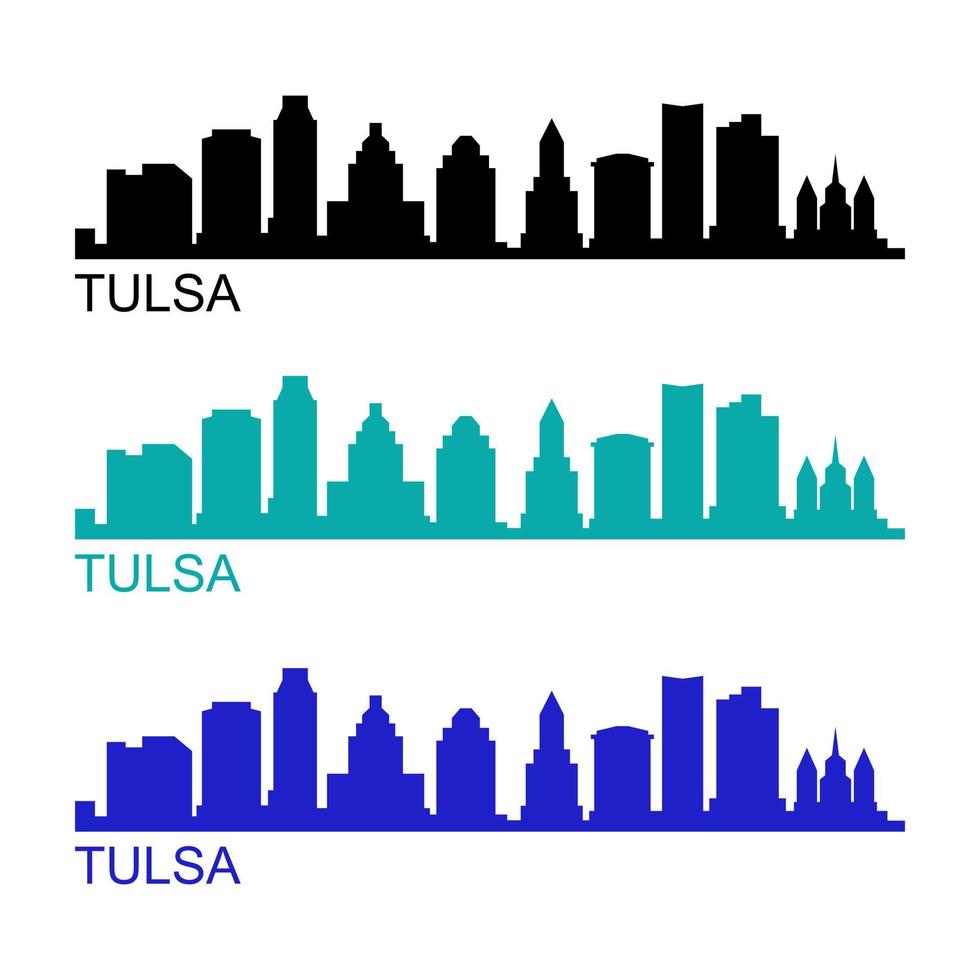 horizonte de tulsa sobre fondo blanco vector